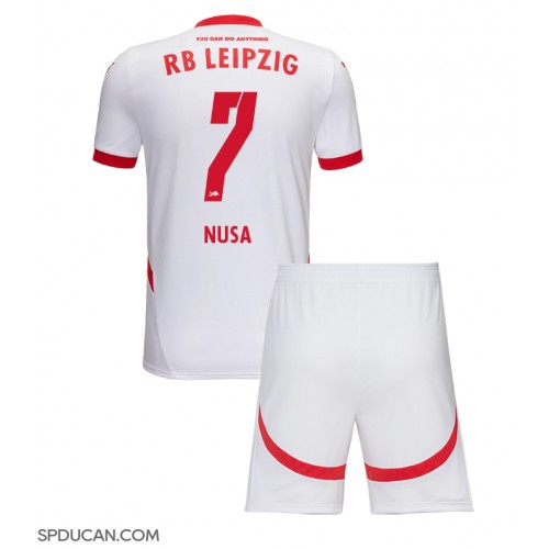 Dječji Nogometni Dres RB Leipzig Antonio Nusa #7 Domaci 2024-25 Kratak Rukav (+ Kratke hlače)